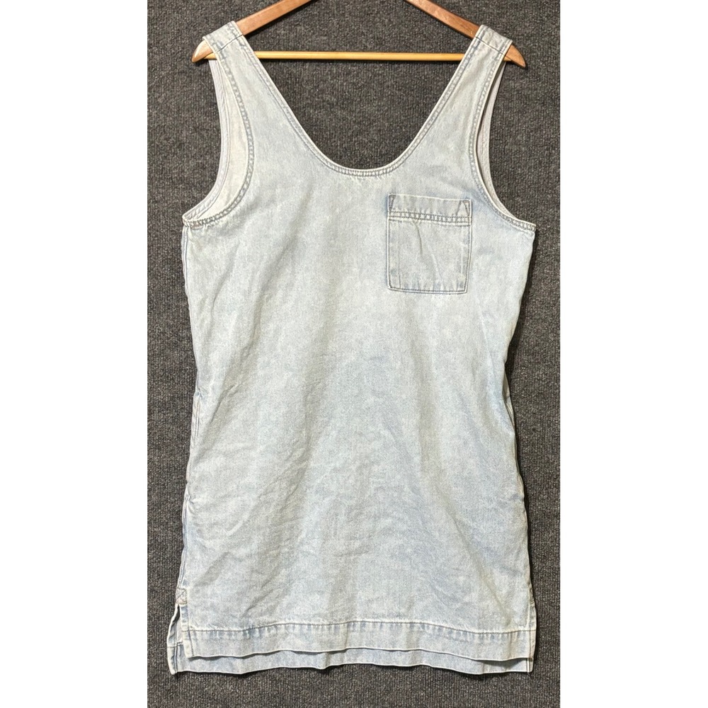 Universal Thread Women XS Tank Mini Dress Light Wash Denim Pocket Scoop Neck